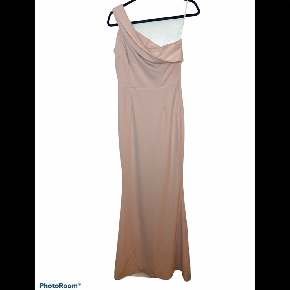 Katie May Titan One Shoulder Cutout Crepe Gown - Picture 2 of 9